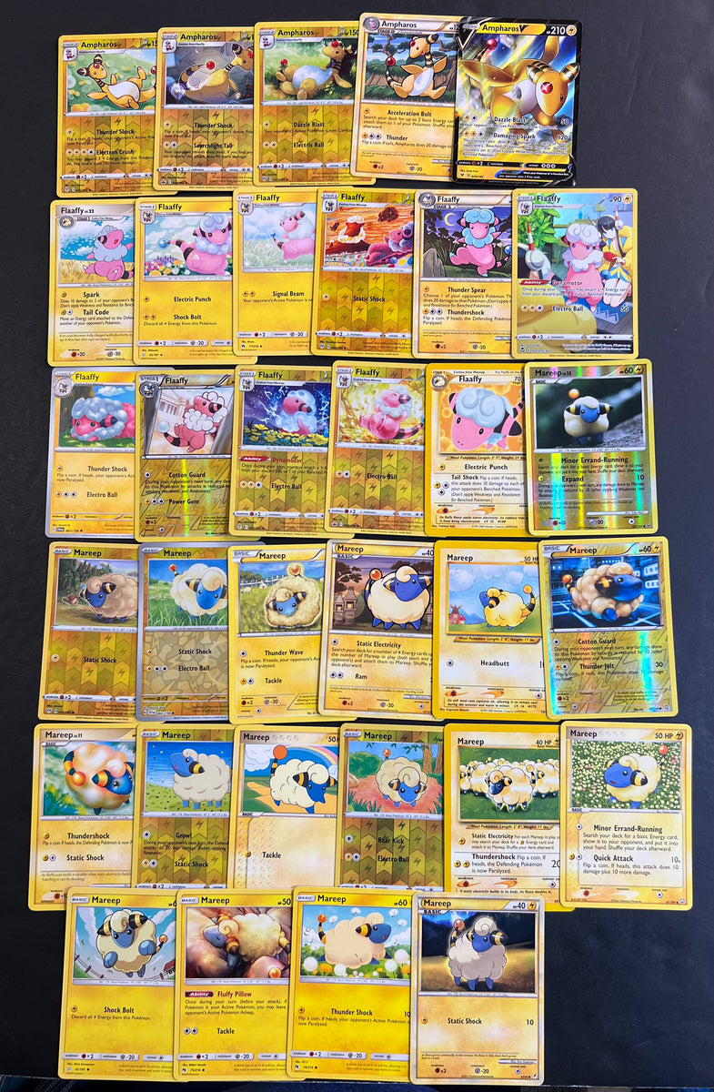 Pokemon Mareep, Flaaffy & Ampharos V Card Lot - 33 Cards - Ultra Rare, JAB Games13 Pokemon Mareep, Flaaffy & Ampharos V Card Lot - 33 Cards - Ultra Rare, JAB Games13