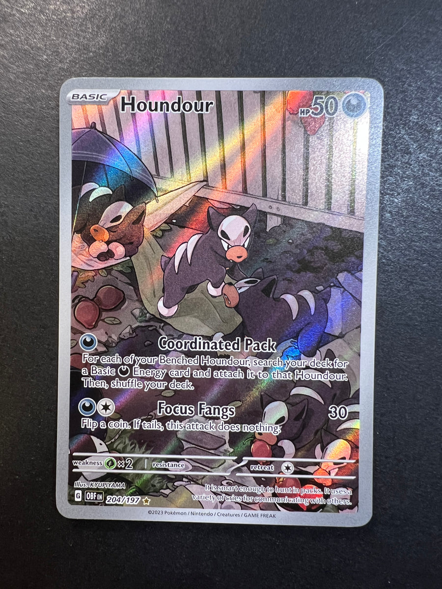 204 197 pokemon card Houndour - 204/197 - Obsidian Flames Fire Rarity Pokemon - Houndour 204/197 -