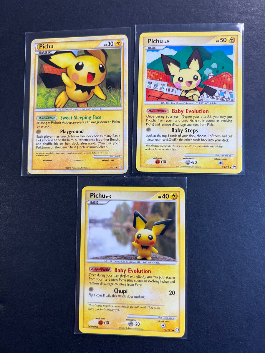 Pokemon Pichu Card Lot - 3 Cards