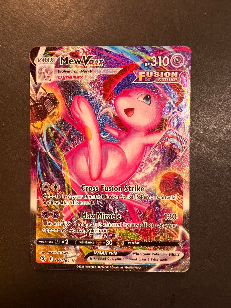 ポケモンカードゲーム Mew VMAX Fusion Strike Mew VMAX 269/264 - Fusion Strike Holofoil - Game Nerdz