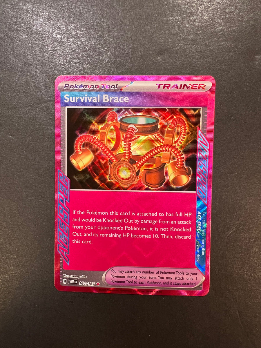Survival Brace - 164/167 Ace Spec Holo Rare