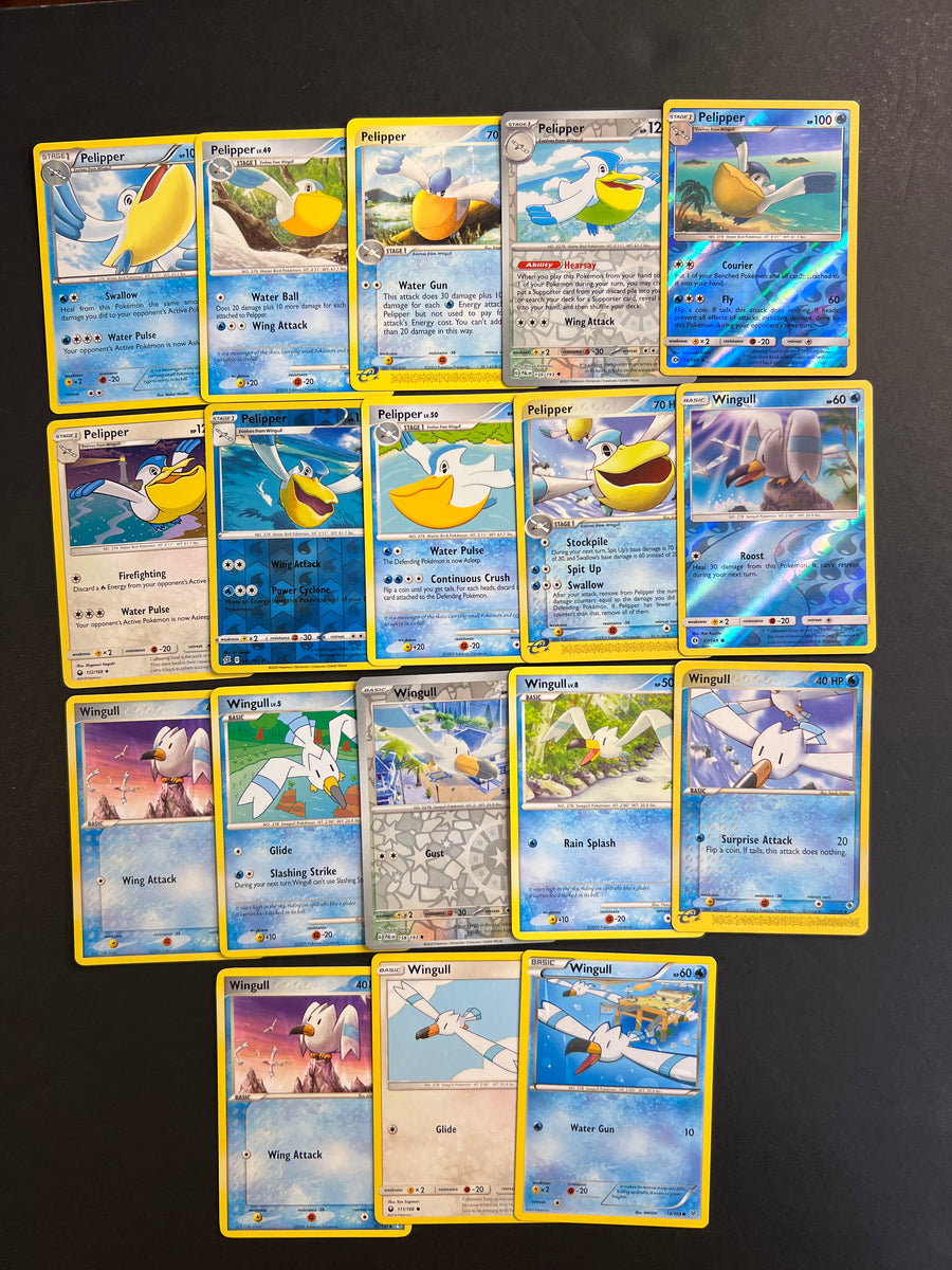 Pokemon Wingull and Pelipper Card Lot - 18 Cards - Reverse Holo and Vintage Collection! Pokemon Wingull and Pelipper Card Lot - 18 Cards - Reverse Holo and Vintage Collection!