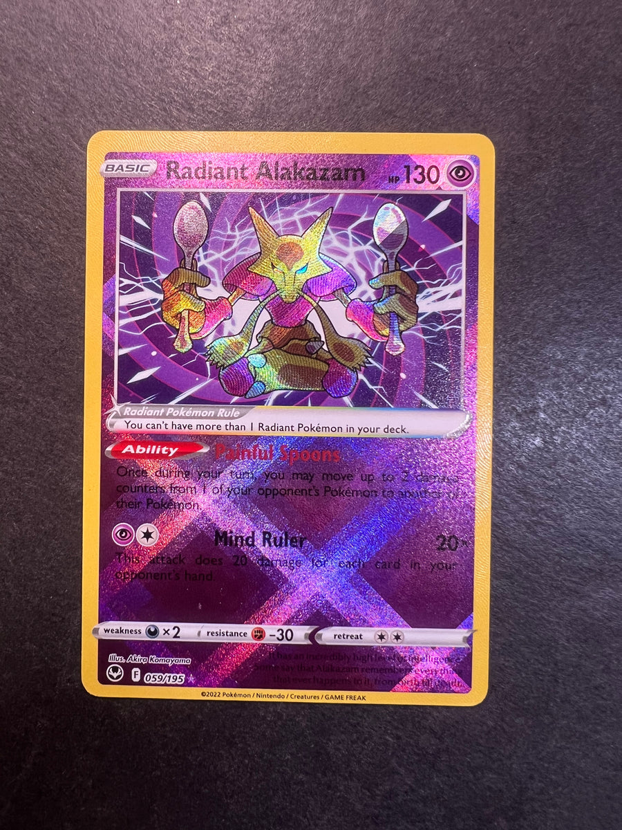 Radiant Alakazam - Pokemon Silver Tempest Holo Foil Radiant Rare