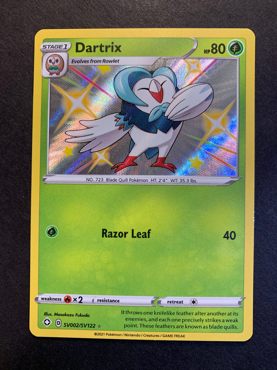 pokemon dartrix card Decidueye 008/072 Shining Fates - Evolution 3 Lot Rx2 / None / 1 Artist Dartrix 004 SV Shrouded Fable