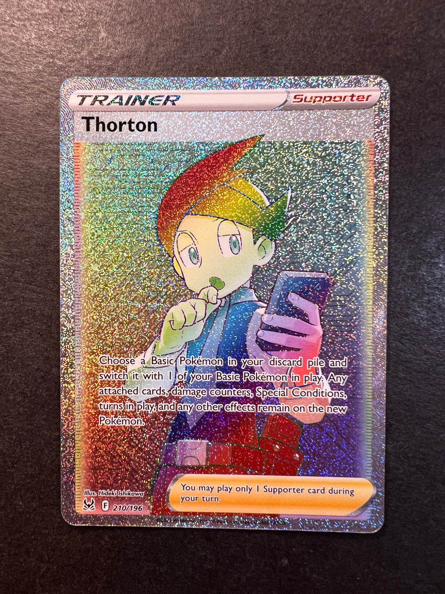 thorton pokemon card - 167/196 - Lost Origin - 4X Trainer Set The item available is listed in the Title Thorton - 210/196 Hyper Secret
