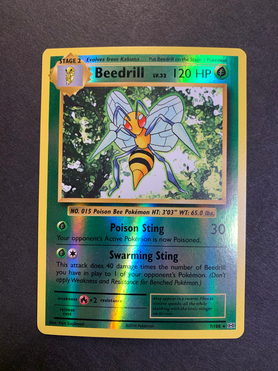 Beedrill - 7/108 Reverse Holo Rare - XY Evolutions Set JAB Games13 Beedrill - 7/108 Reverse Holo Rare - XY Evolutions Set JAB Games13