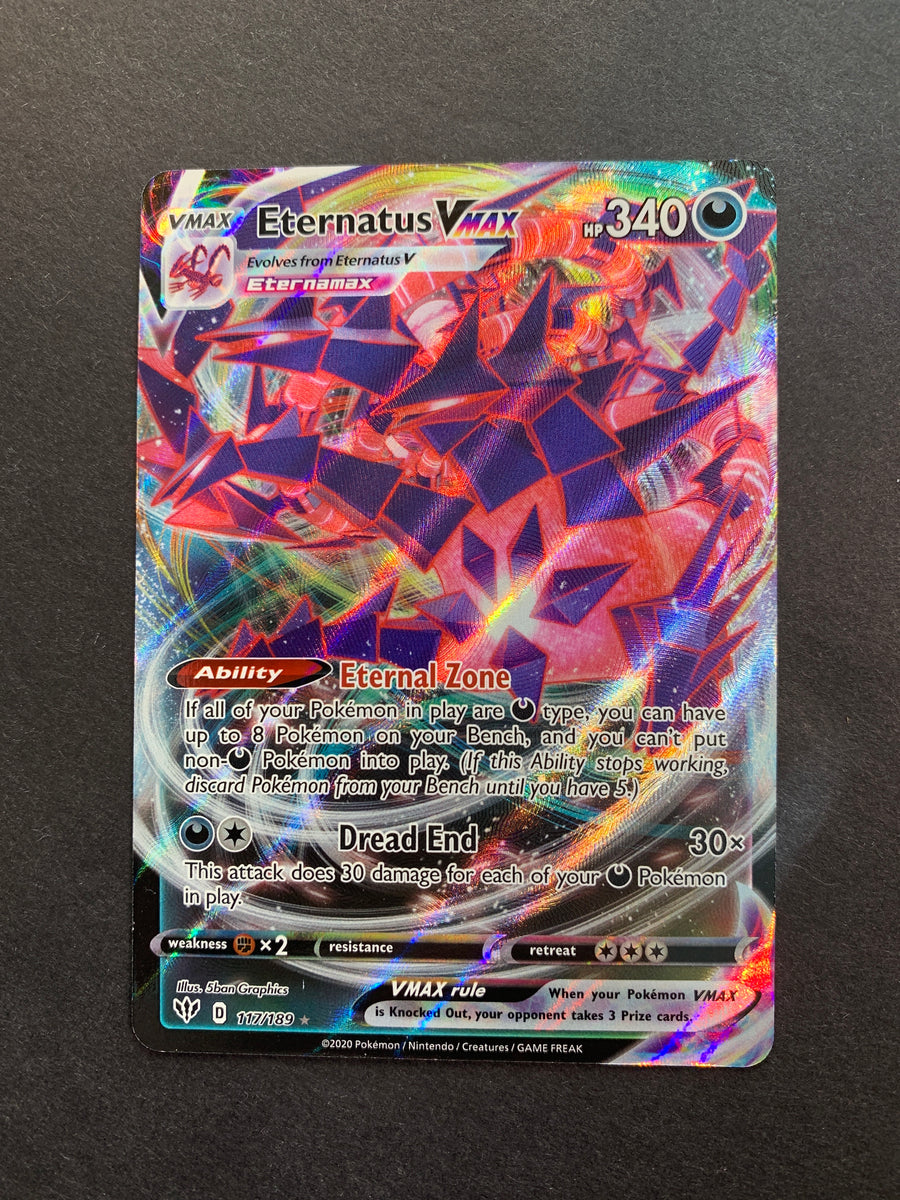 Eternatus Vmax - 117/189 Full Art Ultra Rare - Darkness Ablaze JAB Games13 Eternatus Vmax - 117/189 Full Art Ultra Rare - Darkness Ablaze JAB Games13