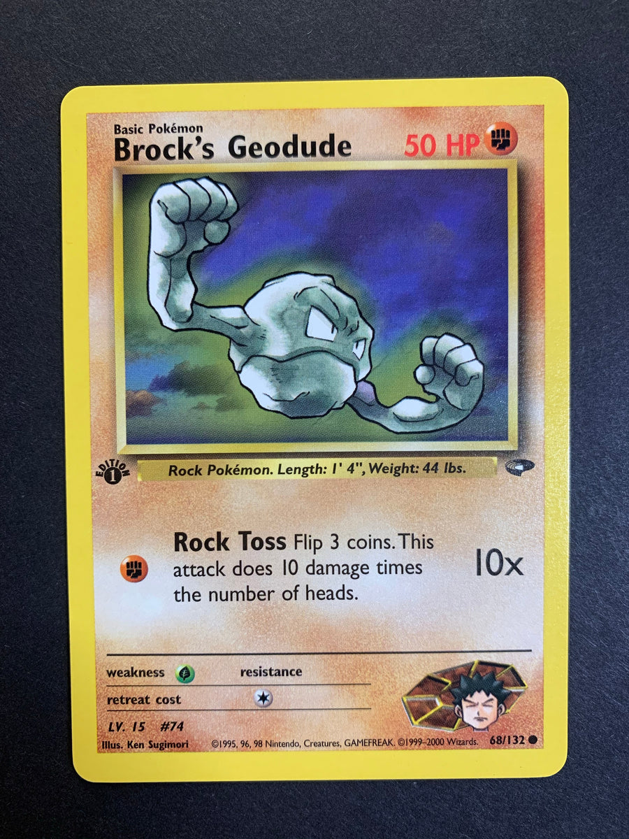 Brock's Geodude 1st Edition - 68/132 Gym Challenge JAB Games13 Brock's Geodude 1st Edition - 68/132 Gym Challenge JAB Games13