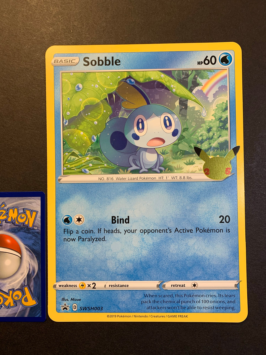 sobble pokemon card holographic Pokemon Jumbo Sobble Card - SWSH003