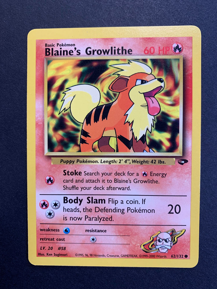 basic growlithe pokemon card value Blaine's Growlithe