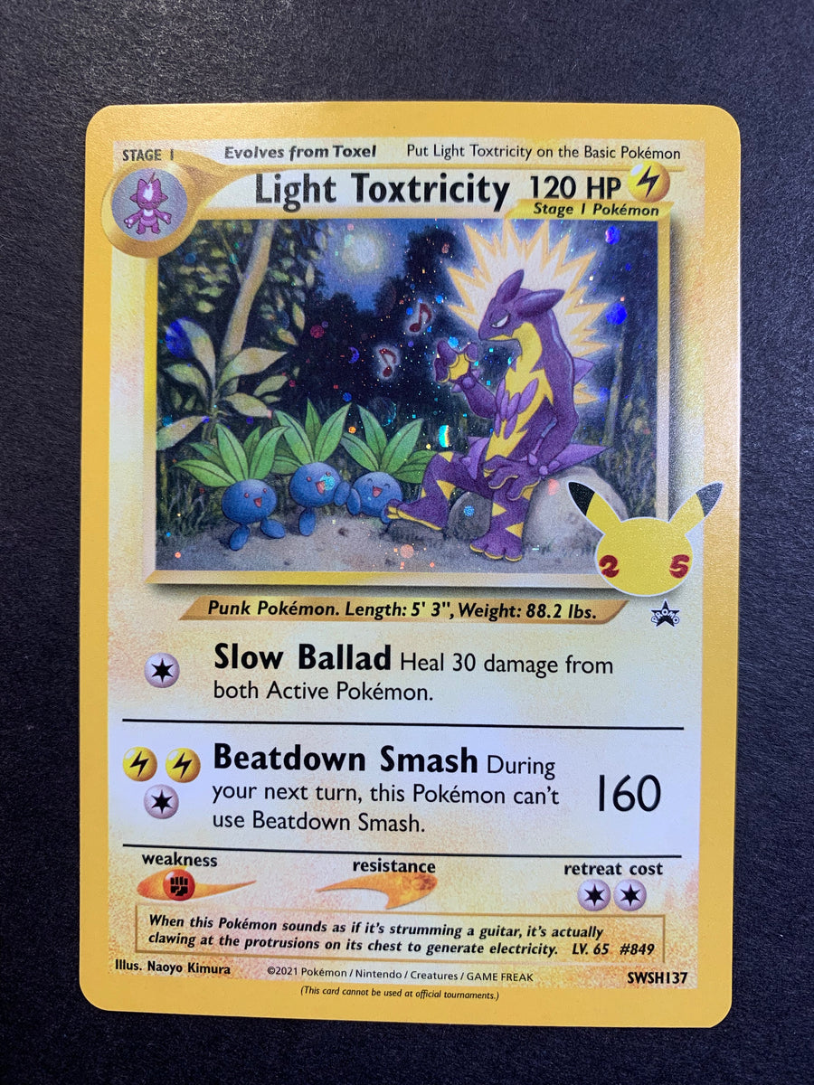 shiny toxtricity pokemon card Light Toxtricity - SWSH137 Holo Rare Promo