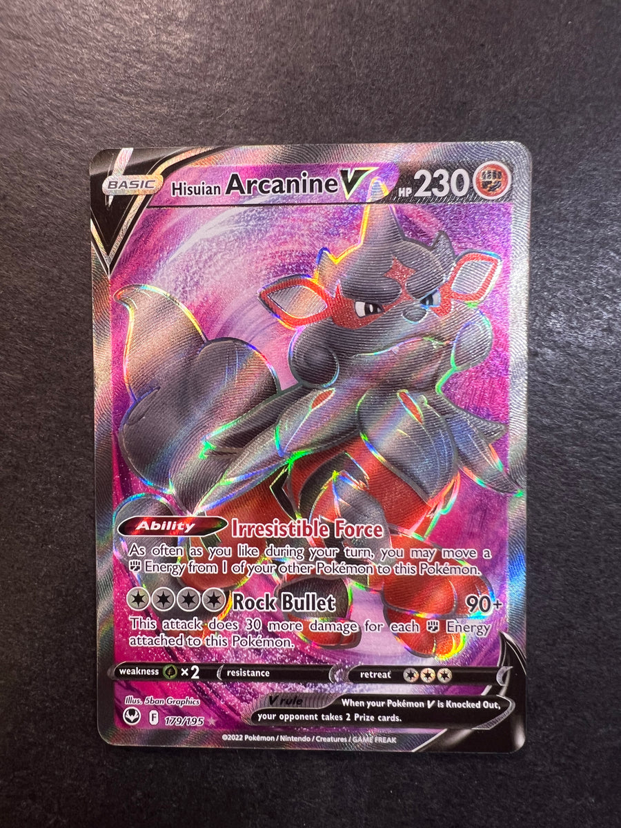 arcanine v pokemon card value Hisuian Arcanine V - 179/195 Full Art Ultra Rare