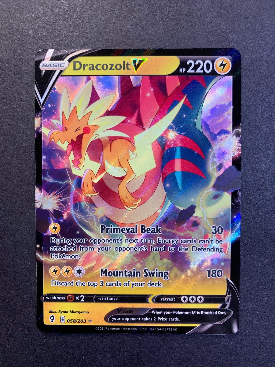 Carte Pokemon DRACOZOLT V 058/203 Ultra Rara Holo Evoluzioni Eteree ITA