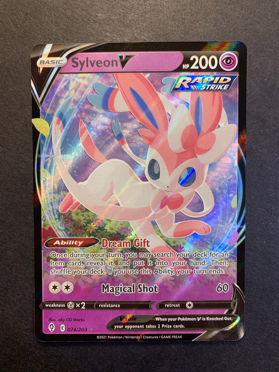 Rapid Strike Pokemon Sylveon V & VMAX Ultra Rare Lot - Evolving Skies 074/203 & 075/204 Trading Cards, 2 Piece Mint Condition Evolving Skies Ultra Rare Cards Rapid Strike Pokemon Sylveon V & VMAX Ultra Rare Lot - Evolving Skies 074/203 & 075/204 Trading Cards, 2 Piece Mint Condition Evolving Skies Ultra Rare Cards