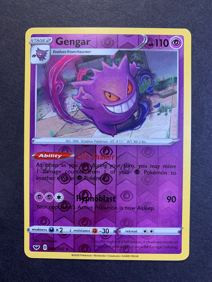 Gengar - 085/202 Reverse Holo Rare - Sword & Shield JAB Games13 Gengar - 085/202 Reverse Holo Rare - Sword & Shield JAB Games13
