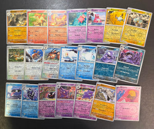 Pokemon 151 Complete Reverse Holo Card Set - 164 Total Cards - EX & Holo Rare Energies!