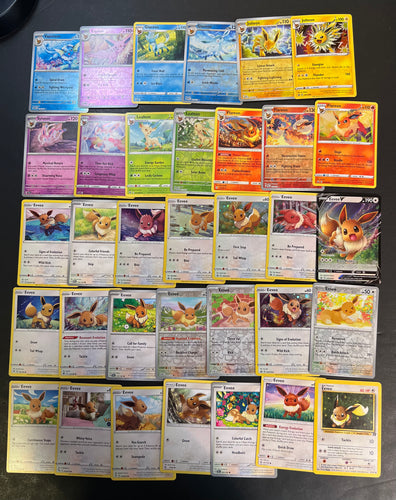 Pokemon Eevee (Eeveelution) Card Lot - 34 Cards - Holo Rare, Reverse Holos and Vintage Collection!