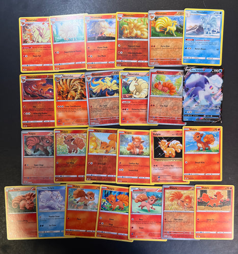 Pokemon Vulpix & Ninetales Card Lot - 25 Cards - Ultra Rare V Star, Holo Rare & Vintage Cards!