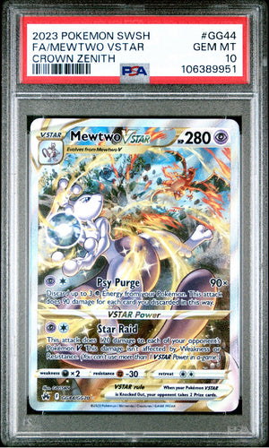 PSA 10 Mewtwo VStar - GG44/GG70 Full Art Ultra Rare - Crown Zenith