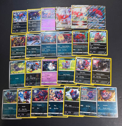 Pokemon Zoroark V Star & Zorua Card Lot - 25 Cards - Ultra Rare GX, Holo, Reverse Rare & Promos!