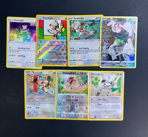 Pokemon Smeargle Card Lot - 7 Cards - Holo Rare Collection!