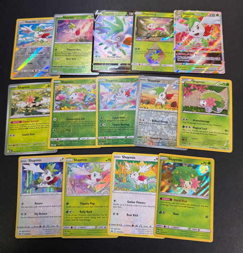 Pokemon Shaymin Card Lot - 14 Cards - Ultra Rare V, Prizm Star, Holo Rare and Reverse Holos!