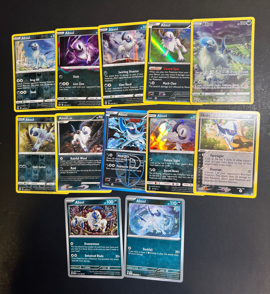 Pokemon Absol ex Card Lot - 12 Cards - Holo Rare, Reverse Holos and Vintage Collection!