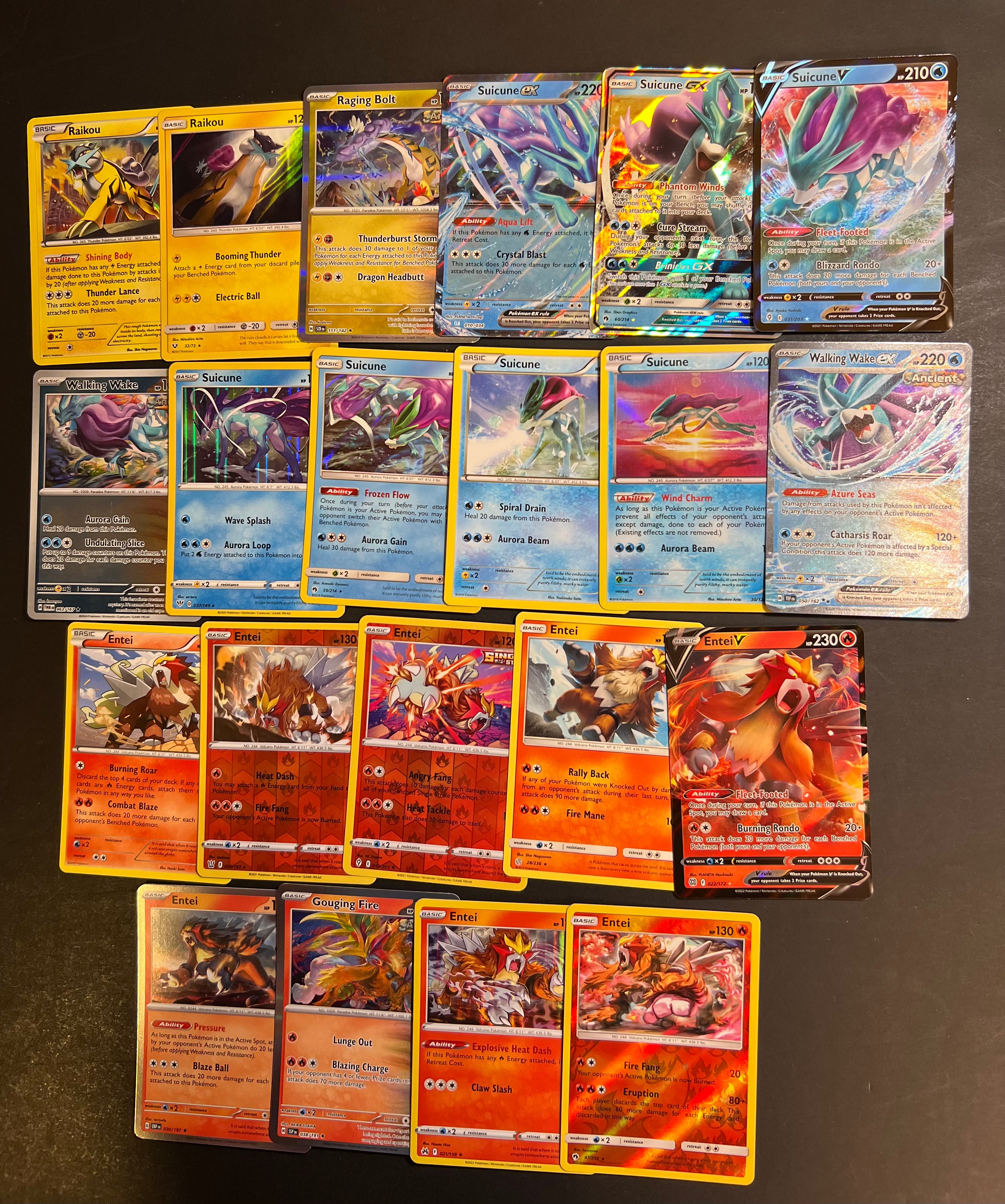 Pokemon Entei, Raikou & Suicune (Legendary Dogs) Card Lot - 21 Cards - JAB Games13 Pokemon Entei, Raikou & Suicune (Legendary Dogs) Card Lot - 21 Cards - JAB Games13