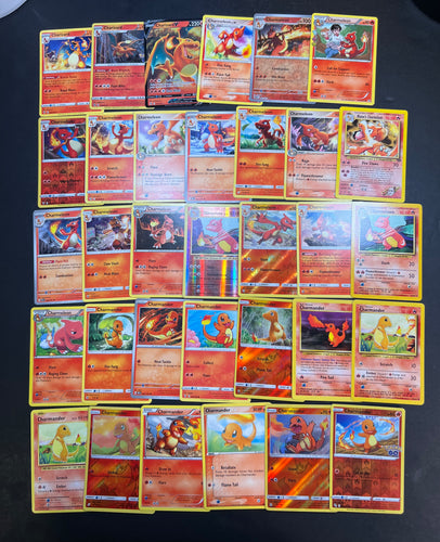 Pokemon Charmander, Charmeleon and Charizard V Card Lot - 33 Cards - Ultra Rare V, Holo Rare and Vintage Collection!