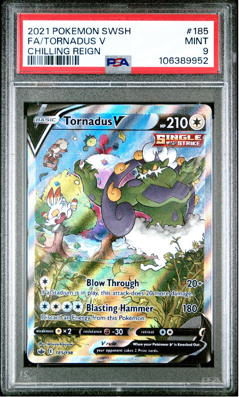 PSA 9 Tornadus V - 185/198 Full Art Ultra Rare - Chilling Reign