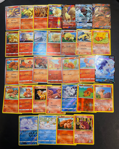 Pokemon Vulpix & Ninetales Card Lot - 32 Cards - Ultra Rare GX, ex, V, Holo Rare & Vintage Cards!