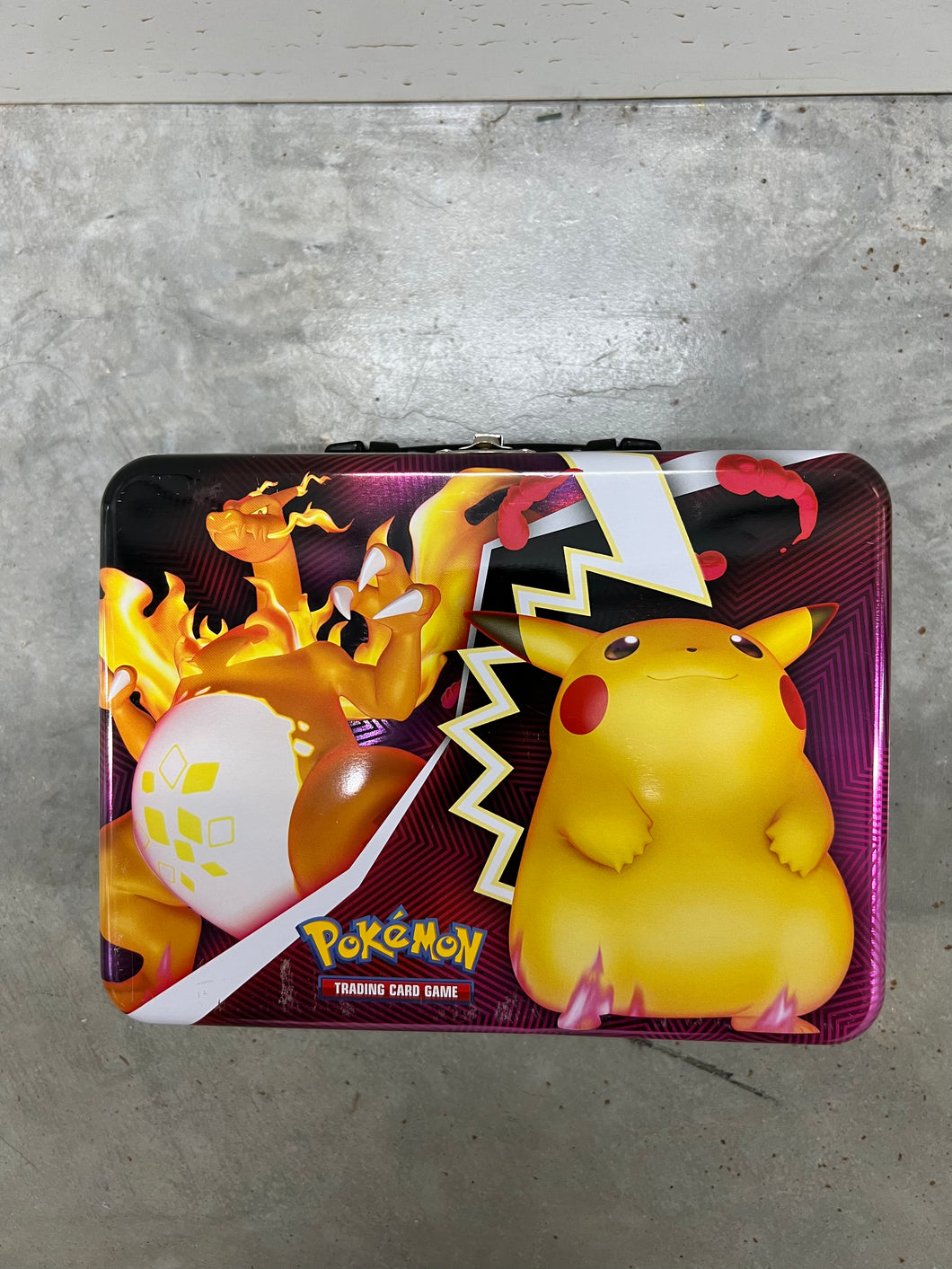 Pokemon Collector's Chest Empty Lunch Box Tin - Pikachu and Mega Chari JAB Games13 Pokemon Collector's Chest Empty Lunch Box Tin - Pikachu and Mega Chari JAB Games13