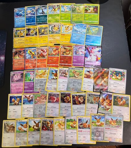 Pokemon Eevee (Eeveelution) Card Lot - 48 Cards - Holo Rare, Reverse Holos and Vintage Collection!