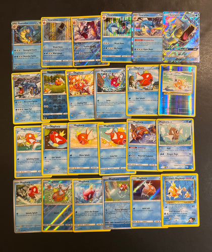Pokemon Magikarp and Gyarados Card Lot - 24 Cards - Ultra Rare GX, Holo Rare and Vintage Collection!