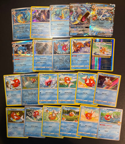Pokemon Magikarp and Gyarados ex Card Lot - 22 Cards - Ultra Rare GX, Holo Rare and Vintage Collection!