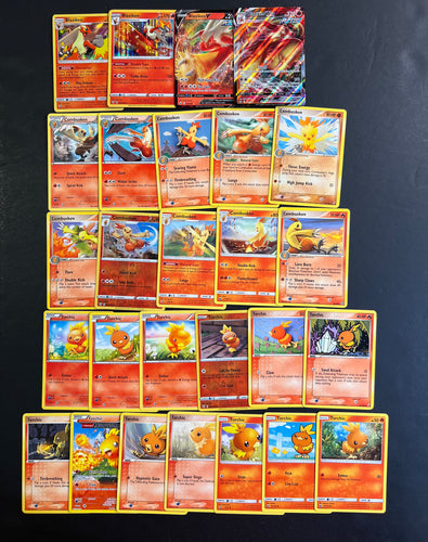 Pokemon Torchic, Combusken & Blaziken V Card Lot - 27 Cards - Ultra Rare VMax, Holo Rare and Vintage Cards!