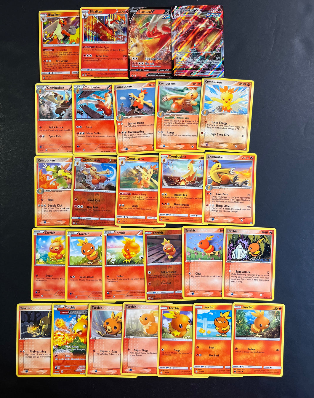 Pokemon Torchic, Combusken & Blaziken V Card Lot - 27 Cards - Ultra Ra JAB Games13 Pokemon Torchic, Combusken & Blaziken V Card Lot - 27 Cards - Ultra Ra JAB Games13