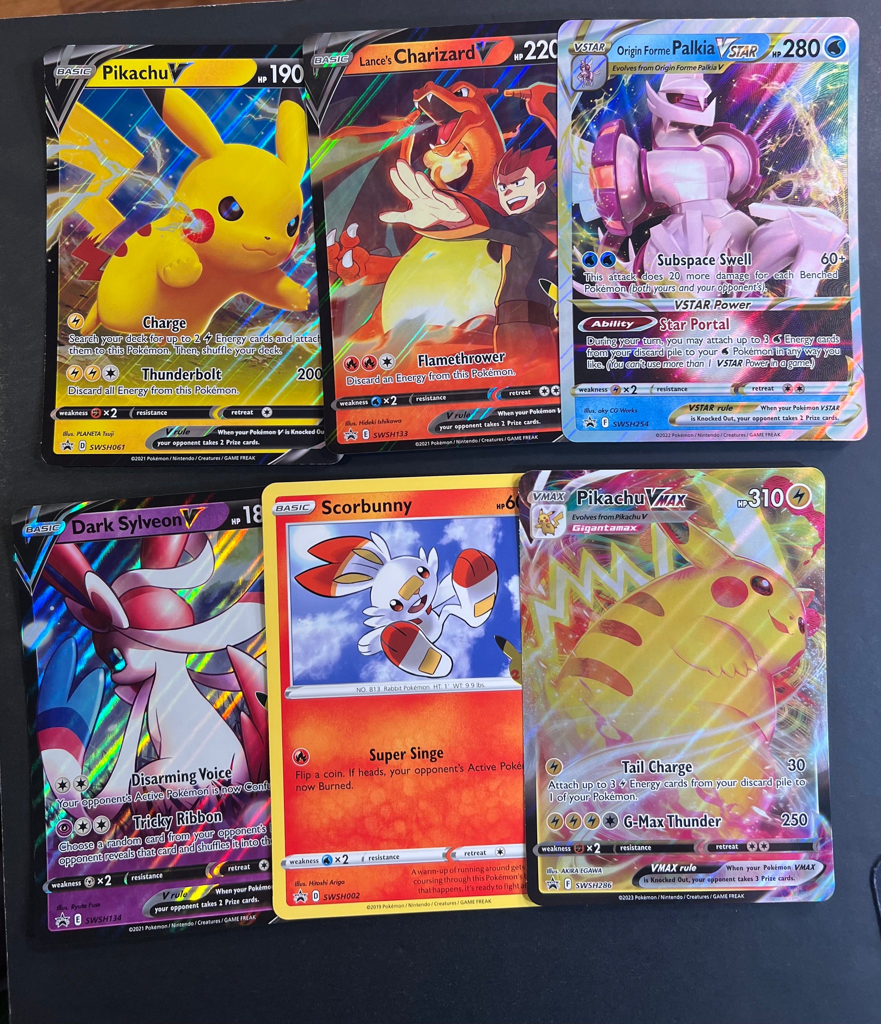 13 Jumbo Oversized Pokemon Card Lot - Pikachu V, Dark Sylveon V, Palki JAB Games13 13 Jumbo Oversized Pokemon Card Lot - Pikachu V, Dark Sylveon V, Palki JAB Games13