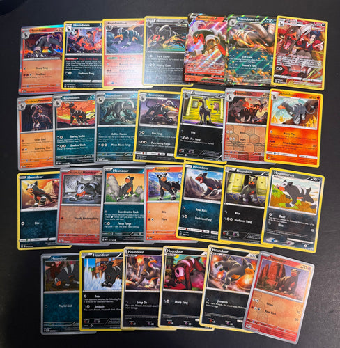 Pokemon Houndour and Houndoom V Card Lot - 27 Cards - Ultra Rare ex, Holo Rare and Vintage Collection!