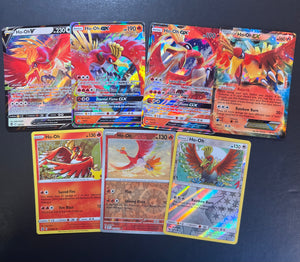 Pokemon Ho-Oh Card Lot - 7 Cards - Ultra Rare V, GX, EX and Holo Rare Cards!