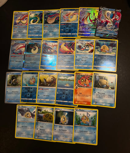 Pokemon Feebas & Milotic V Card Lot - 22 Cards - Ultra Rare V, Reverse Holos & Vintage Cards!