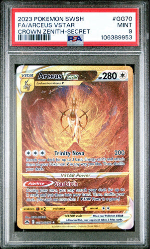 PSA 9 Arceus VStar - GG70/GG70 Gold Full Art Secret Rare - Crown Zenith