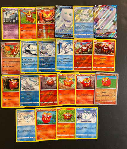 Pokemon Darumaka & Darmanitan V Card Lot - 22 Cards - Ultra Rare, Shiny, Reverse Holos & Rare!