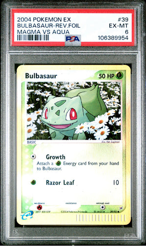 PSA 6 Bulbasaur - 39/95 Reverse Holo - EX Team Magma vs Team Aqua Set