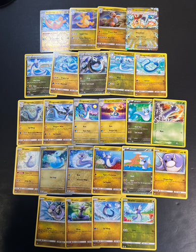 Pokemon Dratini, Dragonair & Dragonite Card Lot - 25 Cards - Holo Rare, Reverse Holo & Vintage Cards!