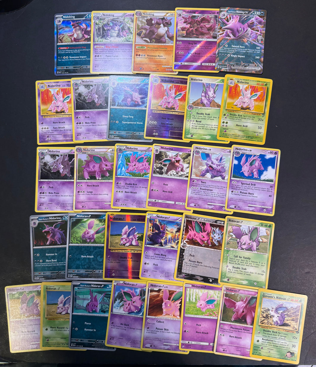 rare pokemon cards 2015 Pokemon Nidoran, Nidorino & Nidoking ex Card Lot - 31 Cards