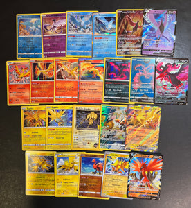 Pokemon Legendary Birds Card Lot - 23 Cards - Ultra Rare ex, V, Holo & Reverse Holo Rare - Articuno, Moltres and Zapdos!