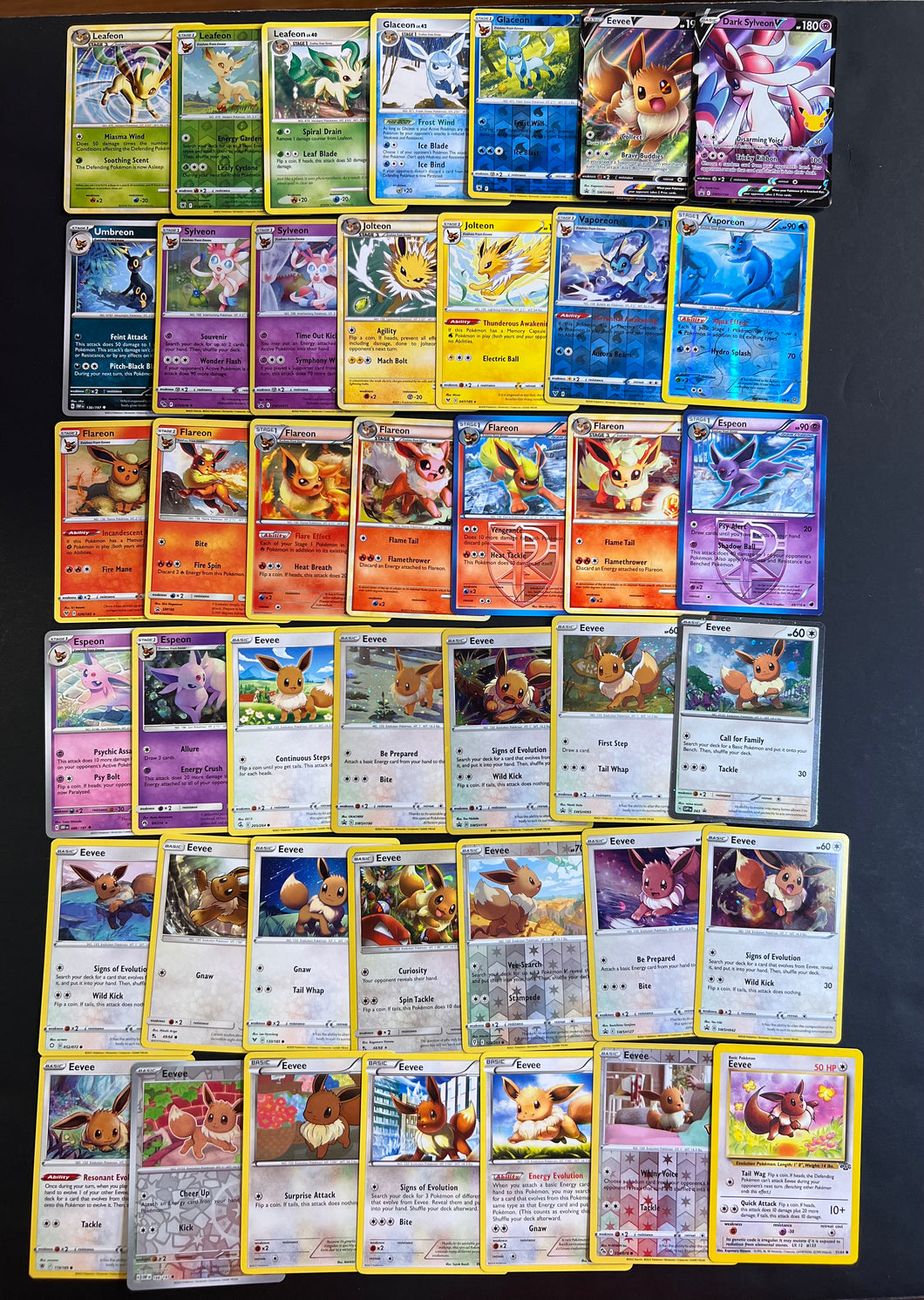 Pokemon Eevee (Eeveelution) Card Lot - 42 Cards - Holo Rare, Reverse Holos and Vintage Collection!