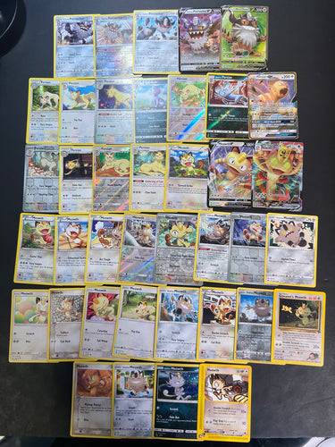 Pokemon Meowth, Persian, Perrserker Card Lot - 39 Cards - Ultra Rare GX, V, VMax, Holo Rare and Vintage Collection!