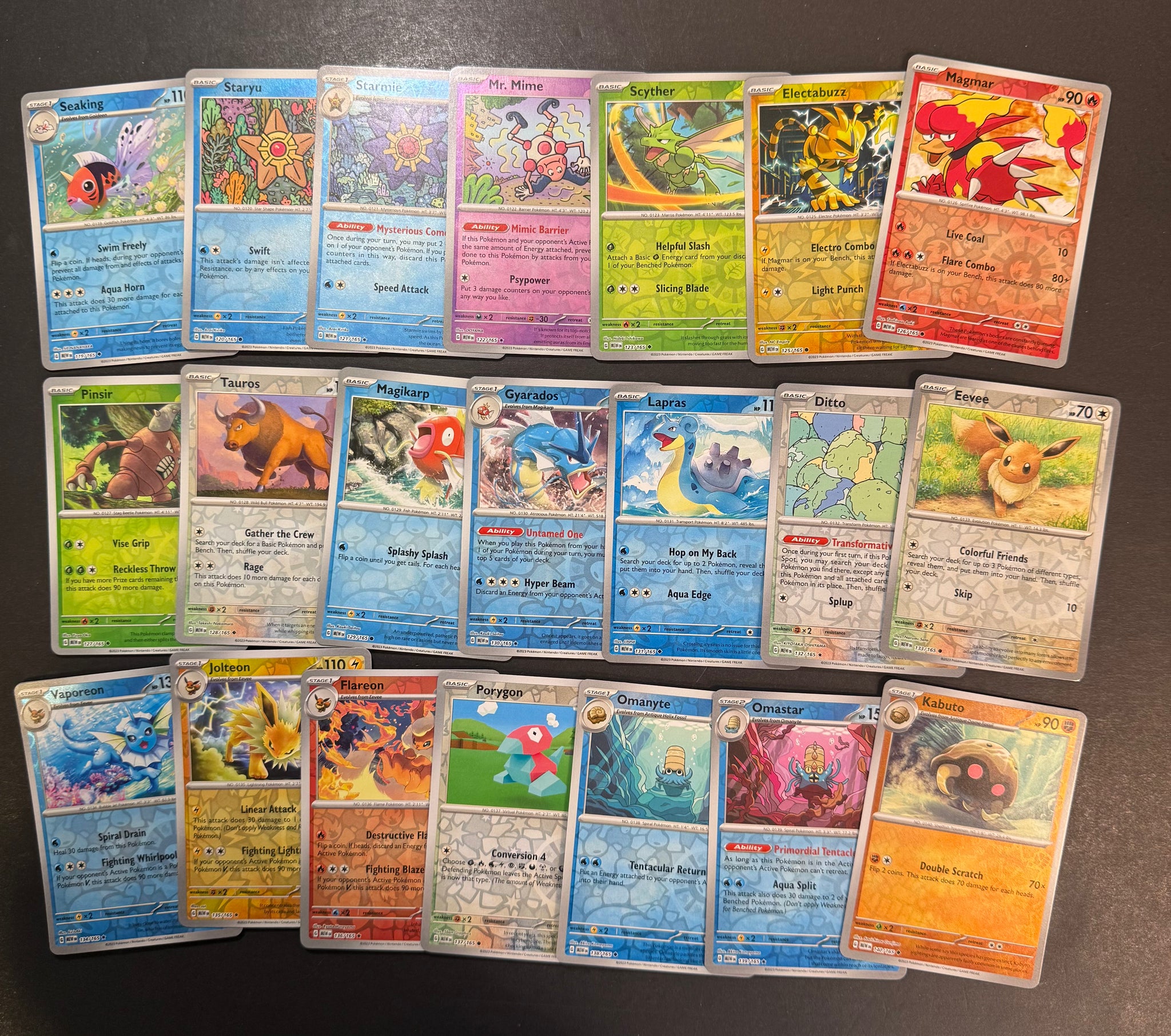 pokemon 151 card list with reverse holo Pokemon 151 Complete Reverse Holo Card Set - 164 Total Cards